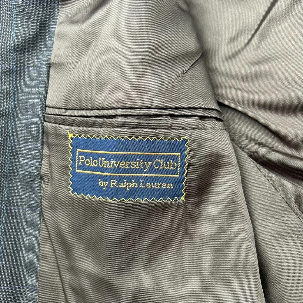 Polo University Club Ralph Lauren Glen Check Blazer Mens 42? Sport Coat‎